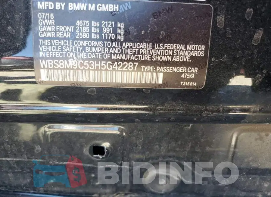 WBS8M9C53H5G42287 Photo# 12