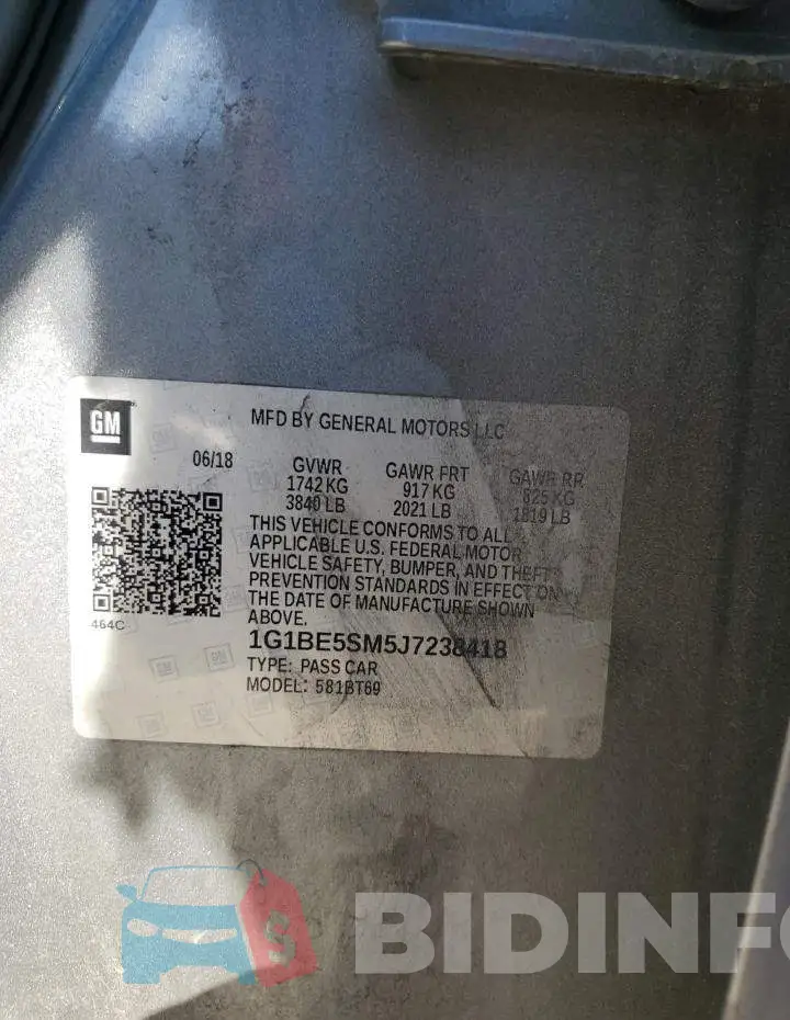 1G1BE5SM5J7238418 Photo# 12