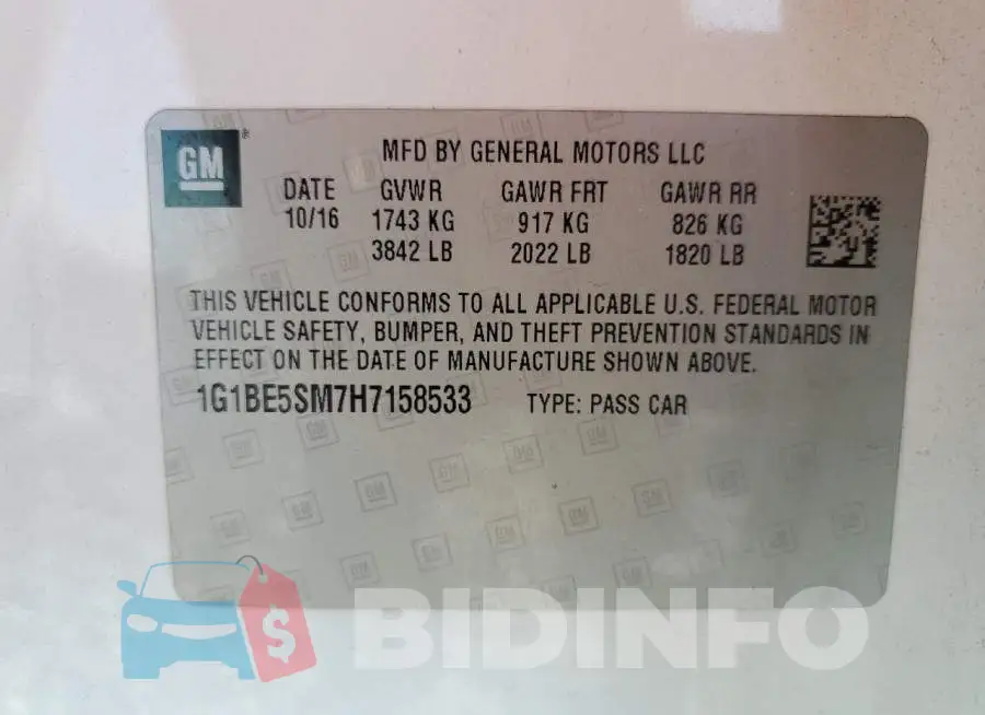 1G1BE5SM7H7158533 Photo# 13