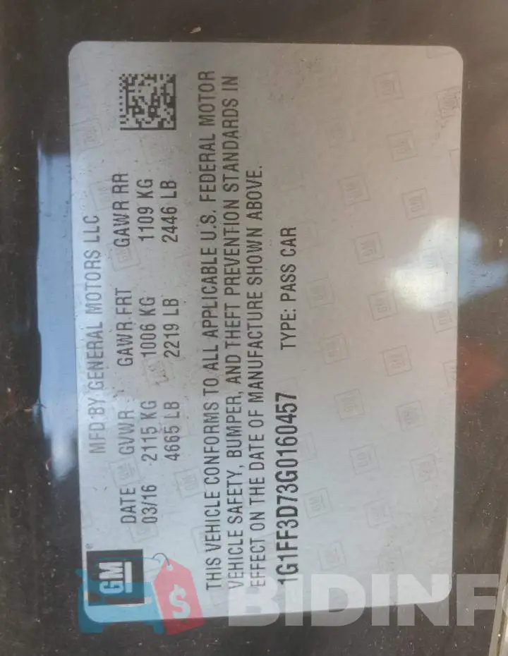 1G1FF3D73G0160457 Photo# 12