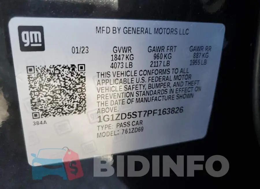 1G1ZD5ST7PF163826 Photo# 12