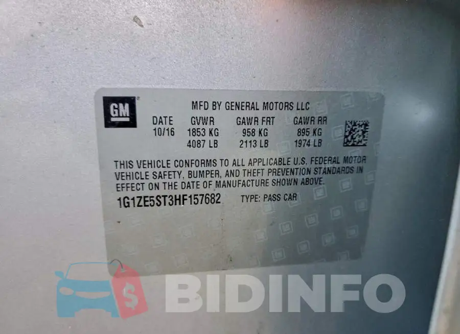 1G1ZE5ST3HF157682 Photo# 12