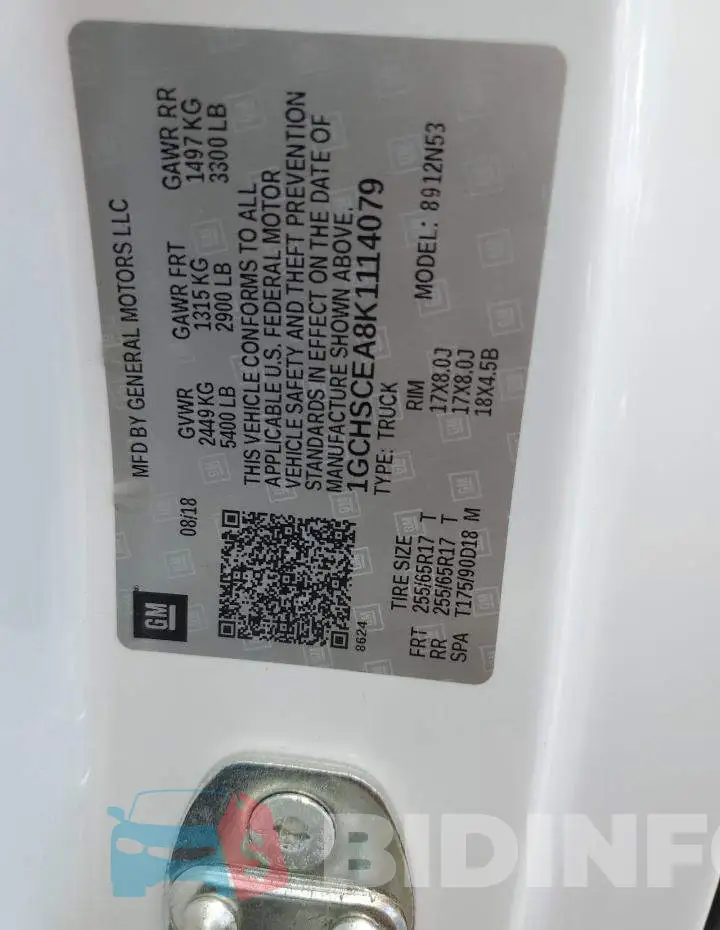 1GCHSCEA8K1114079 Photo# 13