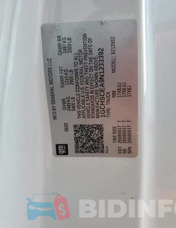 1GCHSCEA9N1233392 Photo# 13