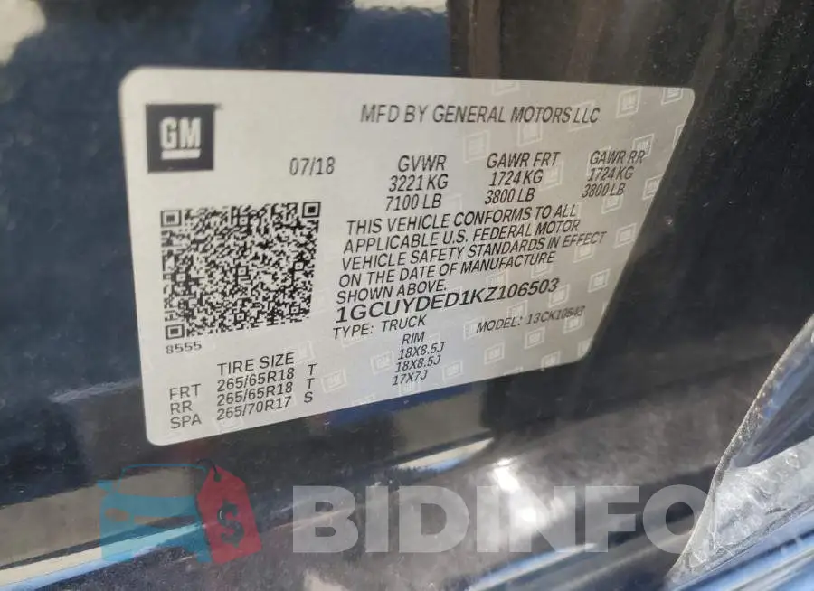 1GCUYDED1KZ106503 Photo# 12