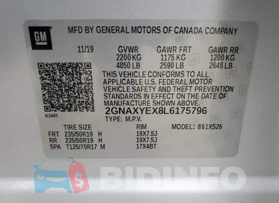 2GNAXYEX8L6175796 Photo# 13