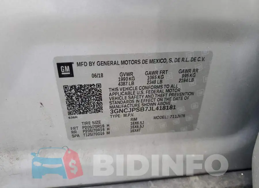 3GNCJPSB7JL418181 Photo# 13