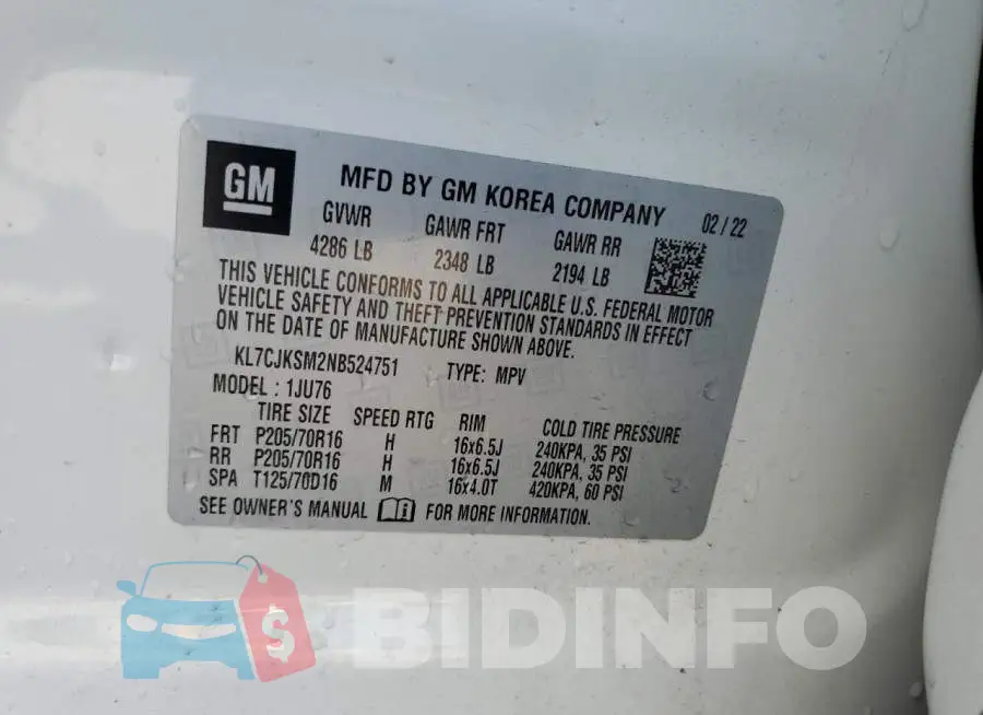 KL7CJKSM2NB524751 Photo# 13