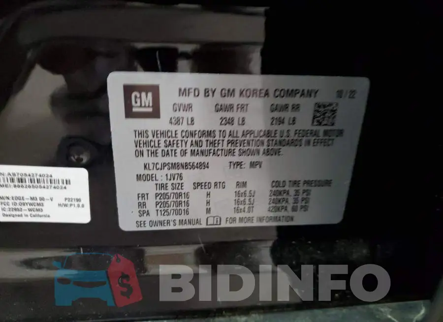 KL7CJPSM8NB564894 Photo# 12
