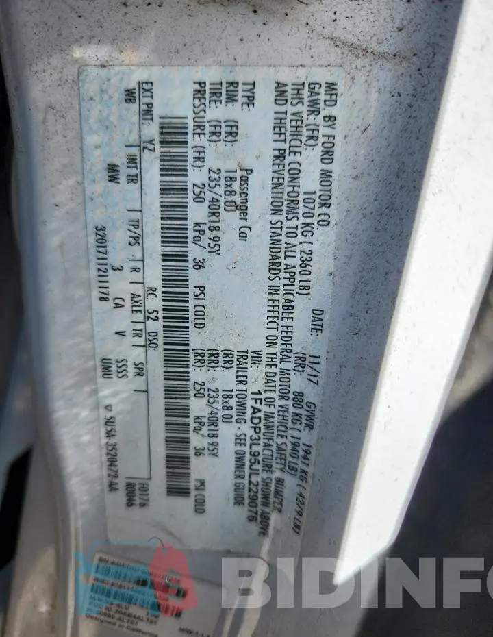 1FADP3L95JL229076 Photo# 12