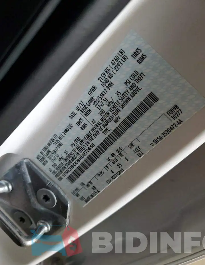 1FMCU9GD9HUE70655 Photo# 13