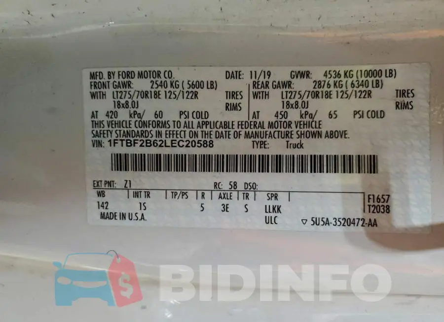 1FTBF2B62LEC20588 Photo# 13