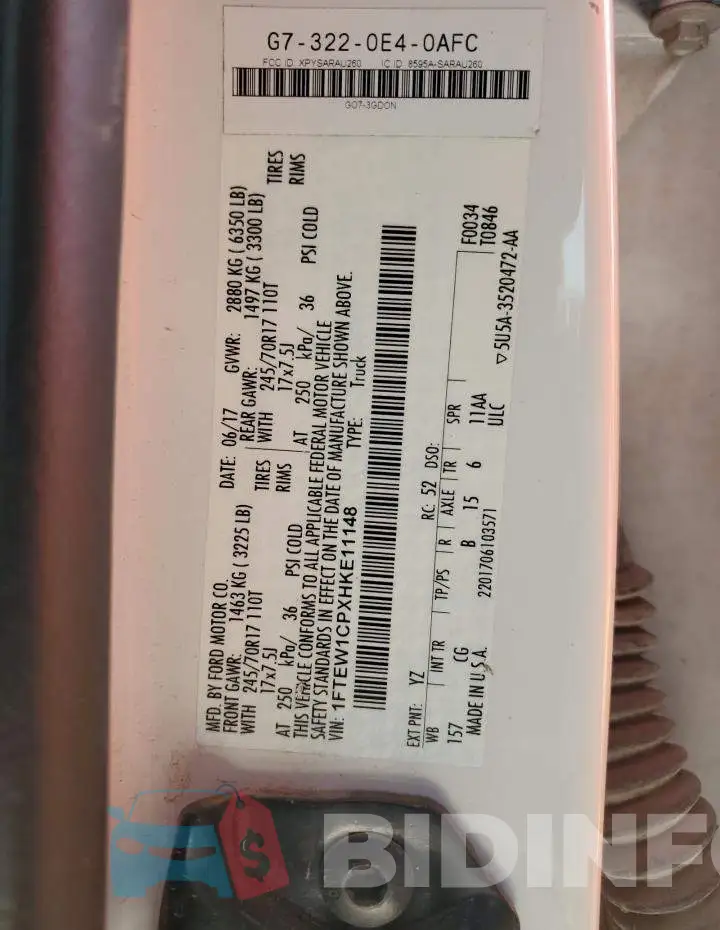 1FTEW1CPXHKE11148 Photo# 12
