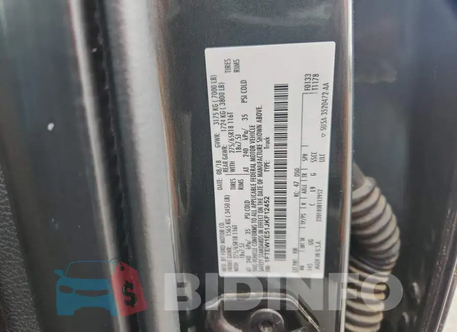 1FTEW1E51JKF12452 Photo# 12