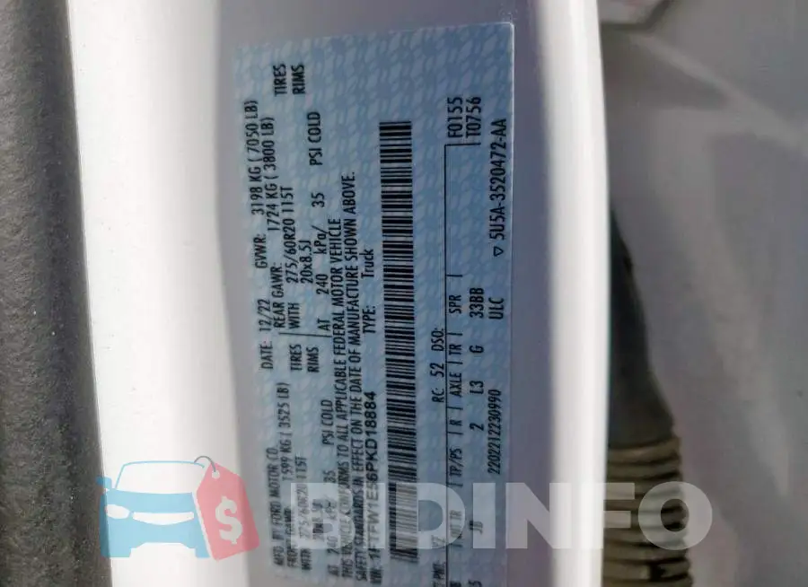 1FTFW1E56PKD18884 Photo# 13