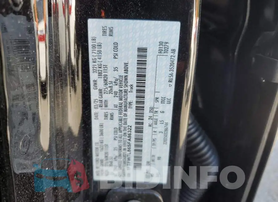 1FTFW7L86SFA86322 Photo# 12