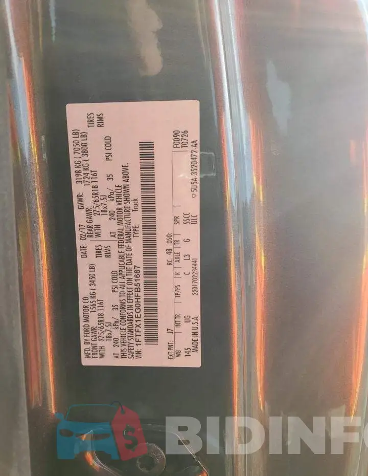 1FTFX1EG0HFB51687 Photo# 12