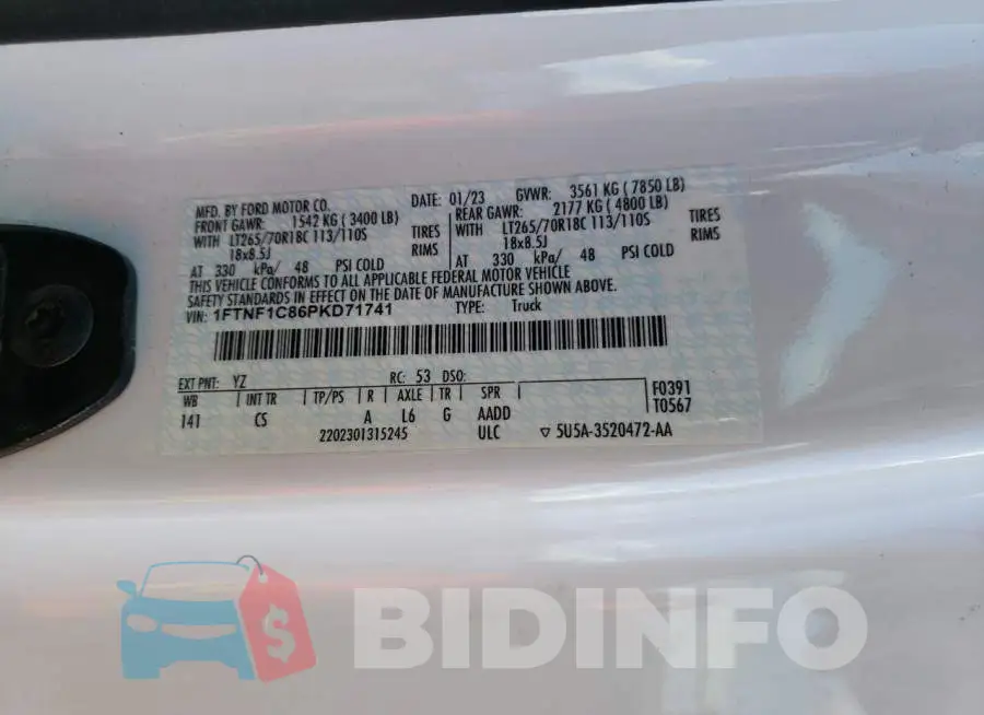1FTNF1C86PKD71741 Photo# 12