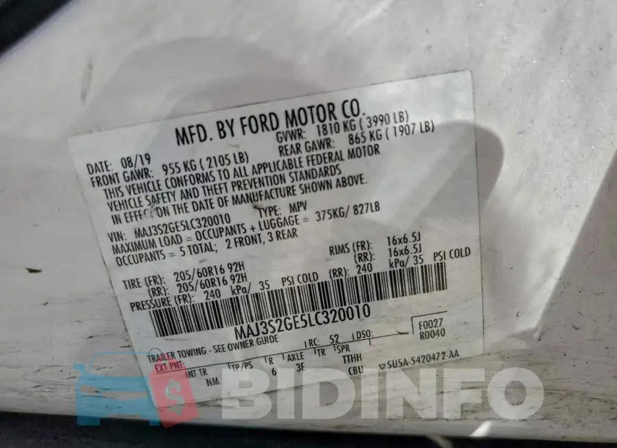 MAJ3S2GE5LC320010 Photo# 13