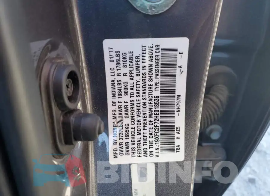 19XFC2F72HE018536 Photo# 12