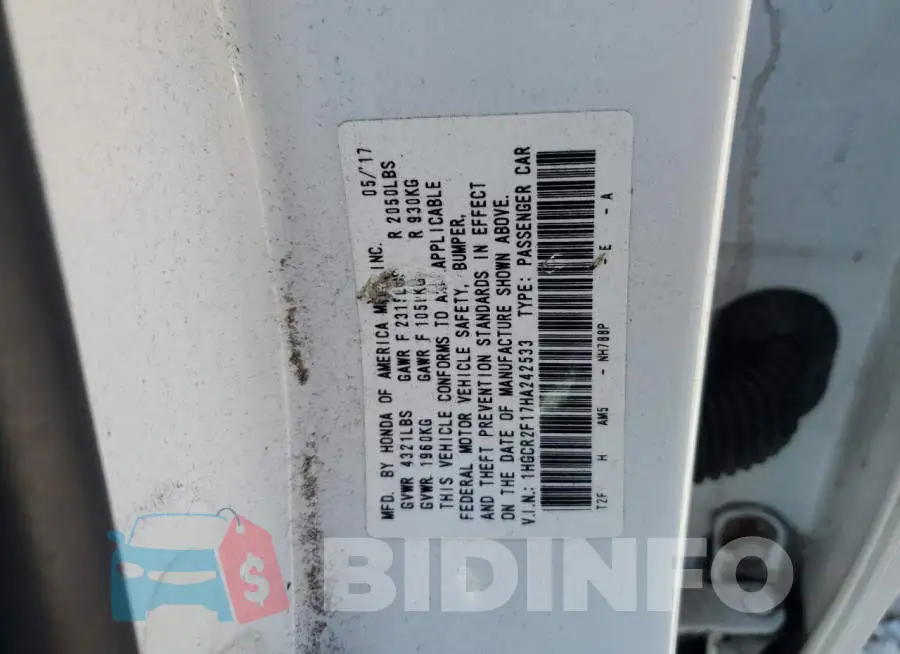 1HGCR2F17HA242533 Photo# 12