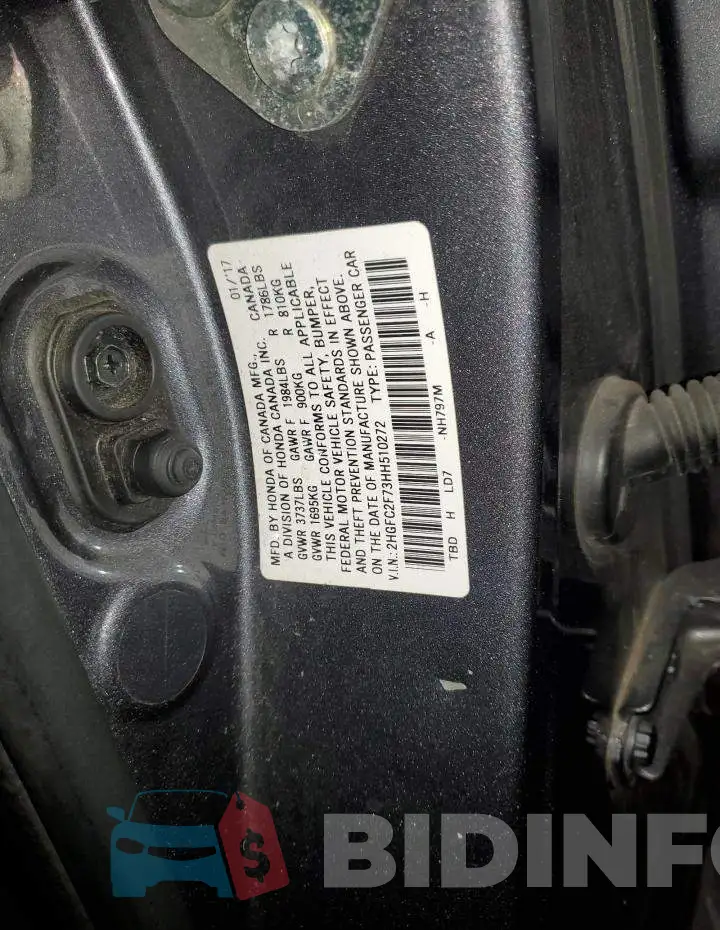 2HGFC2F73HH510272 Photo# 13