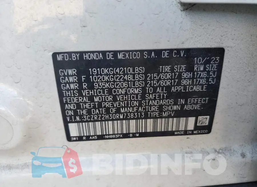 3CZRZ2H30RM738313 Photo# 13