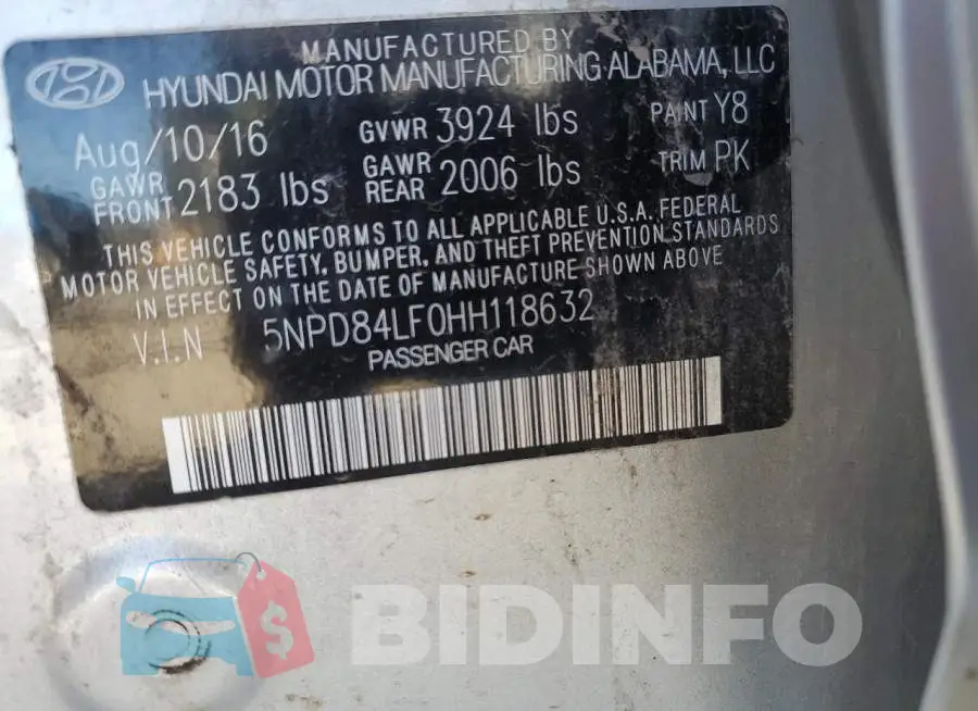 5NPD84LF0HH118632 Photo# 13