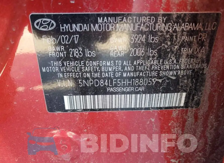 5NPD84LF5HH188059 Photo# 12