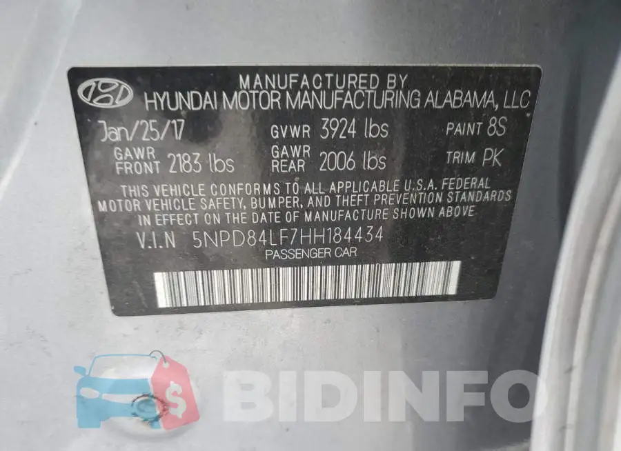 5NPD84LF7HH184434 Photo# 12