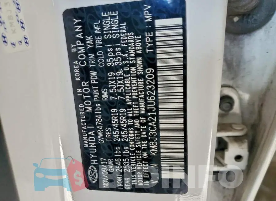 KM8J3CA21JU623209 Photo# 13