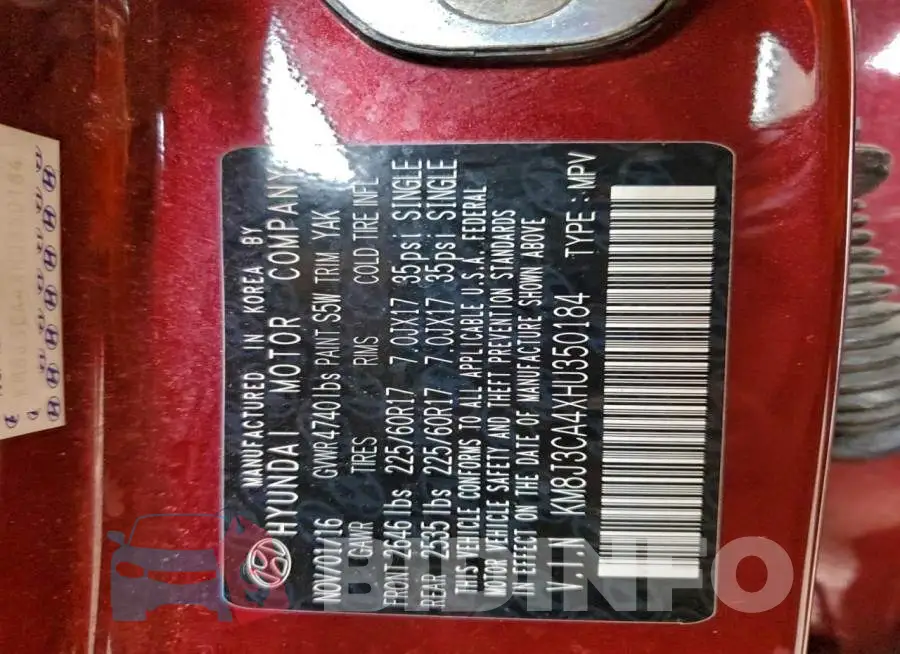 KM8J3CA4XHU350184 Photo# 13