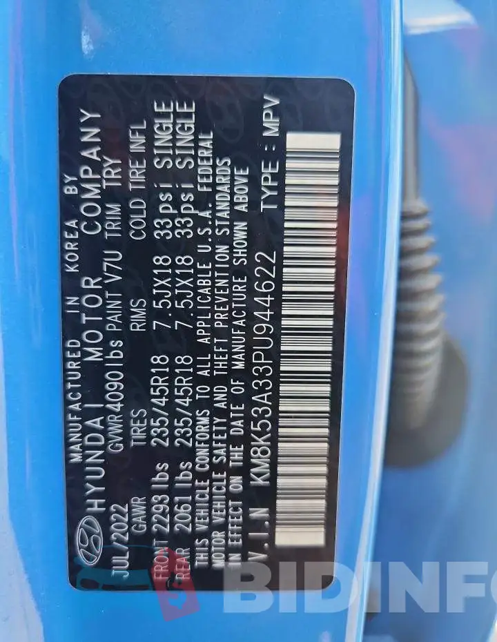 KM8K53A33PU944622 Photo# 13