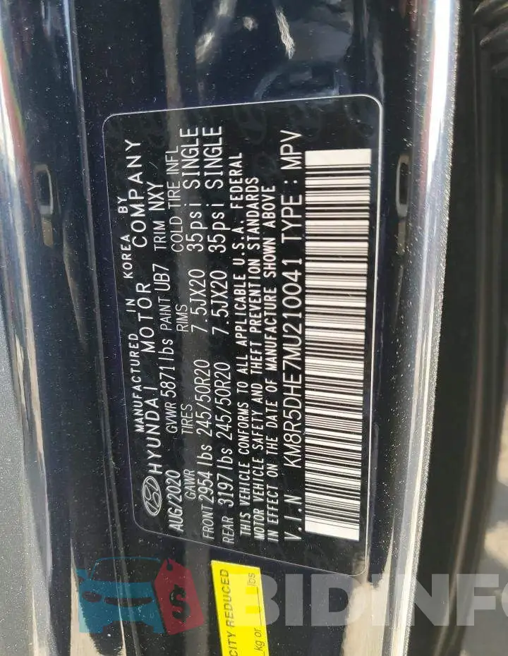 KM8R5DHE7MU210041 Photo# 13