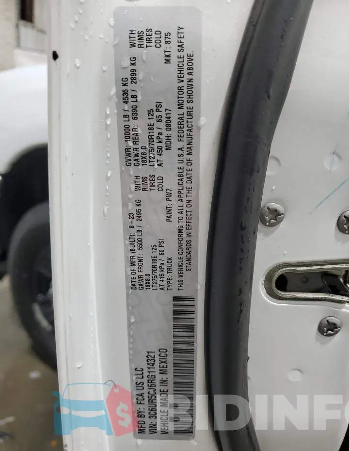 3C6UR5CJ6RG114321 Photo# 13