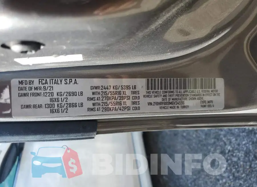 ZFBHRFBB9M6V34596 Photo# 13