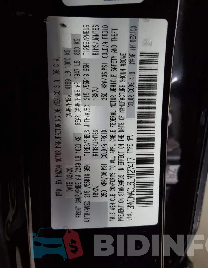 3MVDMACL6LM127417 Photo# 14
