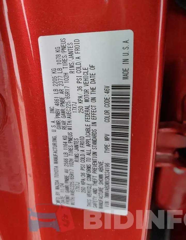 7MMVABDMXSN334196 Photo# 13