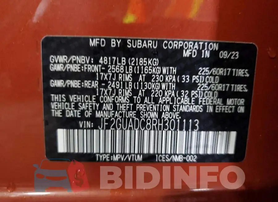 JF2GUADC8RH301113 Photo# 14