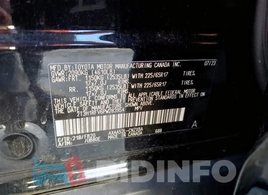 2T3H1RFV6PW283954 Photo# 12
