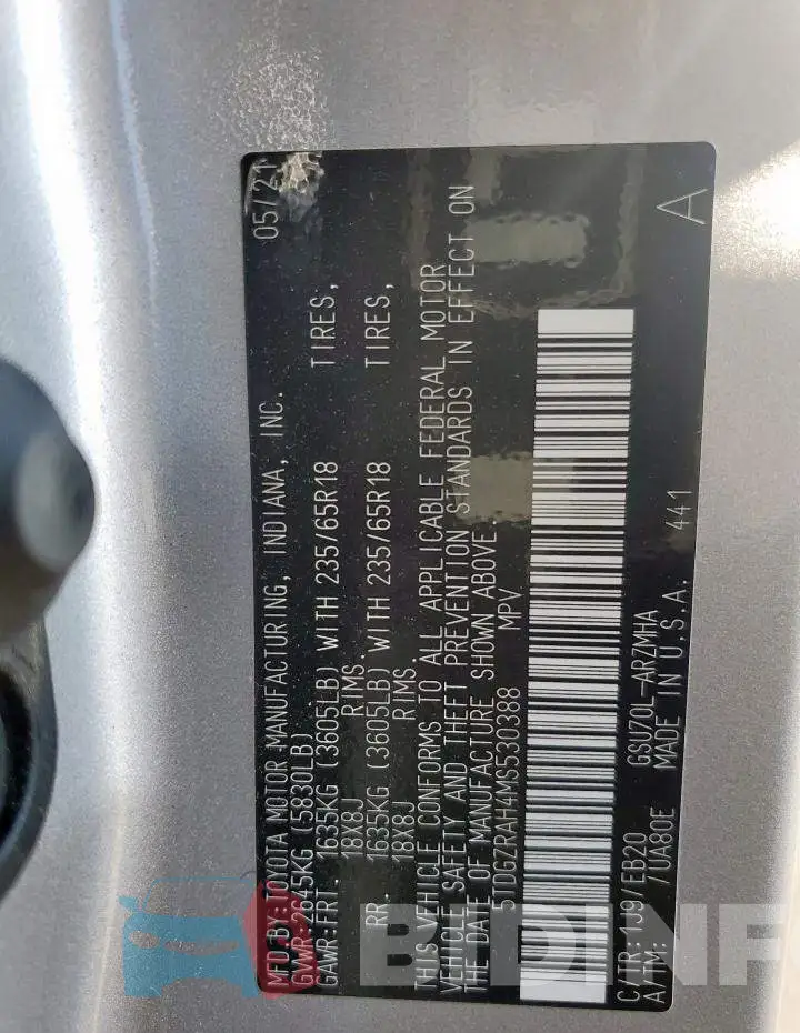 5TDGZRAH4MS530388 Photo# 14