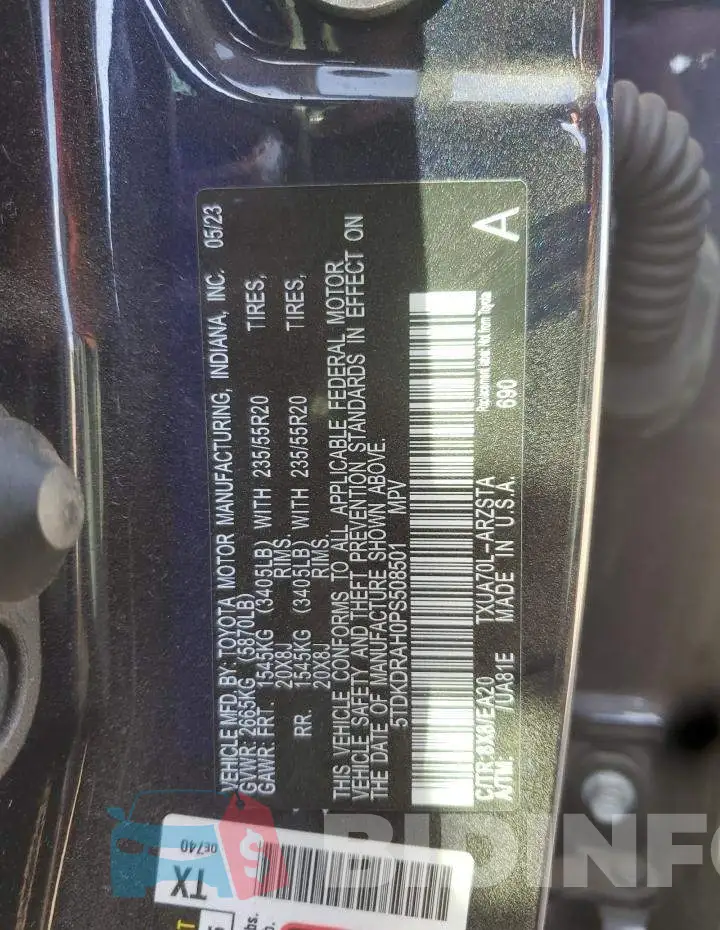 5TDKDRAH0PS508501 Photo# 14