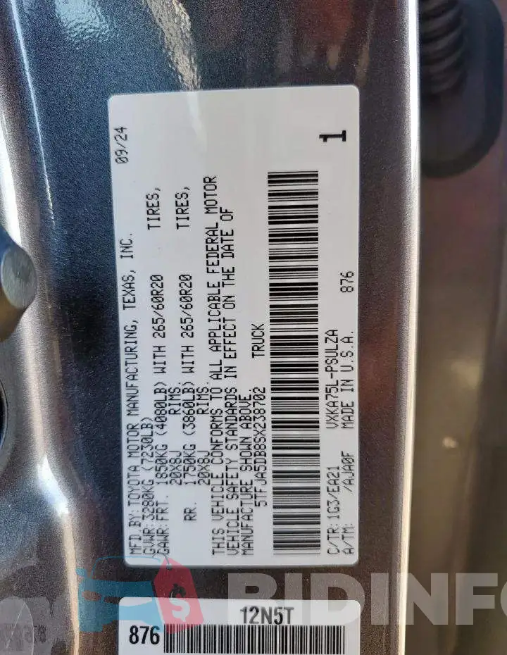 5TFJA5DB8SX238702 Photo# 13