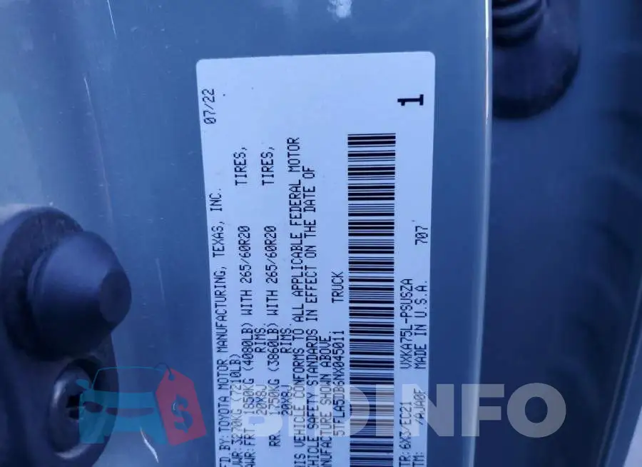 5TFLA5DB6NX045011 Photo# 12