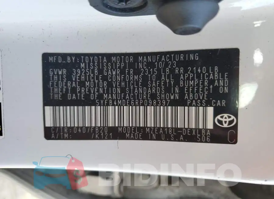 5YFB4MDE6RP098397 Photo# 12