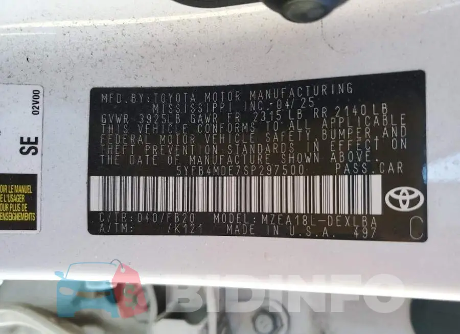5YFB4MDE7SP297500 Photo# 12