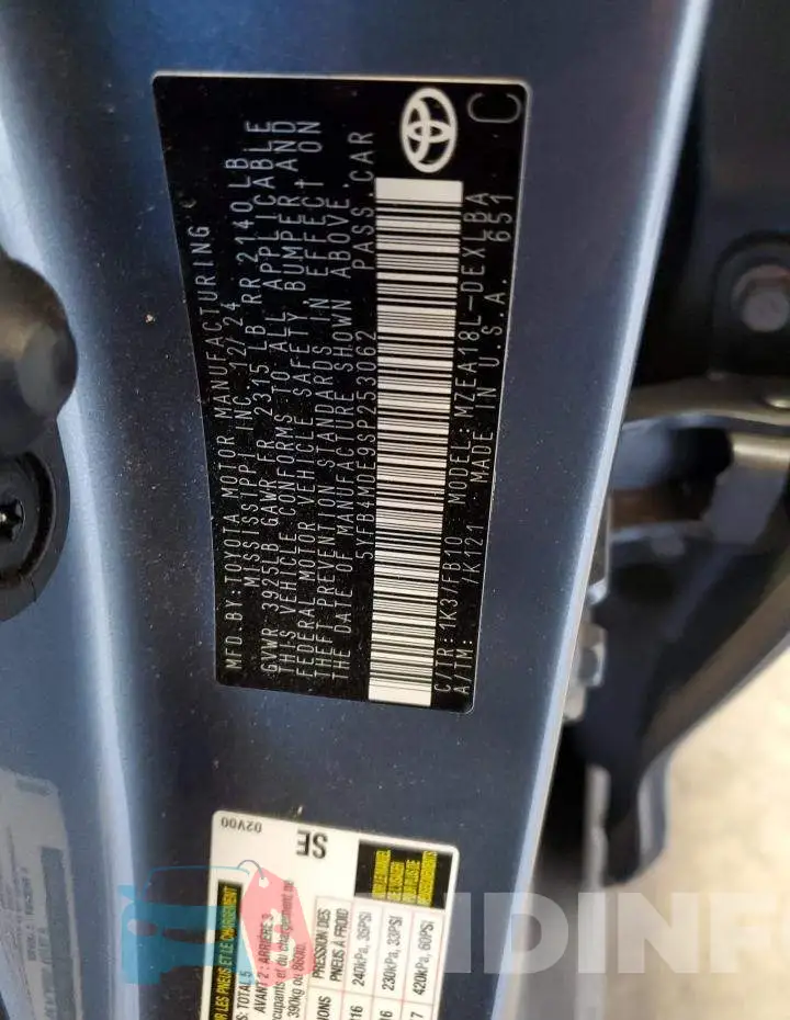 5YFB4MDE9SP253062 Photo# 13