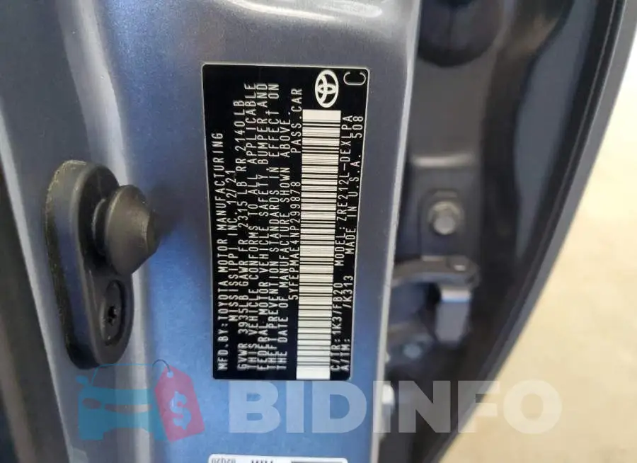 5YFEPMAE4NP299878 Photo# 13