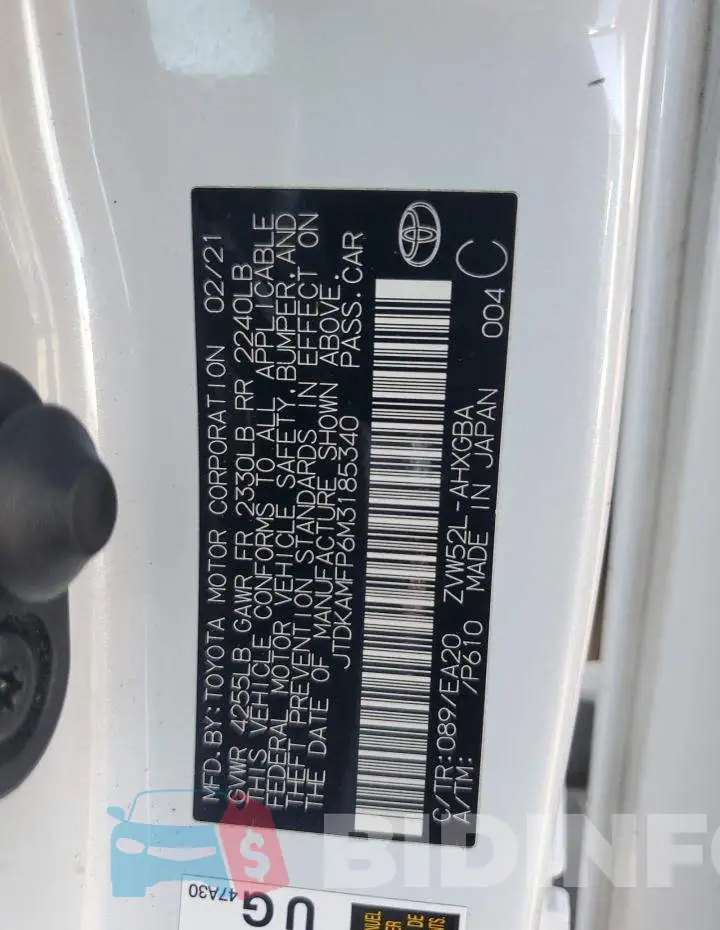 JTDKAMFP6M3185340 Photo# 13
