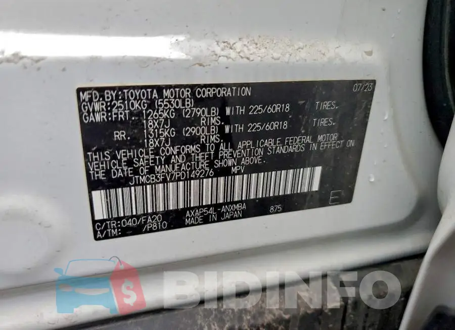 JTMCB3FV7PD149276 Photo# 13